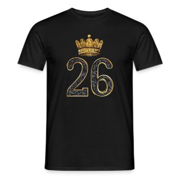 26 Nombre Couronne - T-shirt homme - noir - Devant - AI Model Male 178 light (178cm)