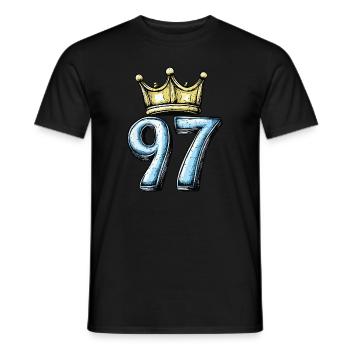 97 Number Krone - Men's T-Shirt - black - Front - AI Model Male 178 light (178cm)