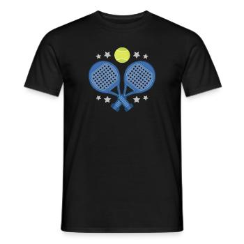 Padel raquette balle - T-shirt homme - noir - Devant - AI Model Male 178 light (178cm)