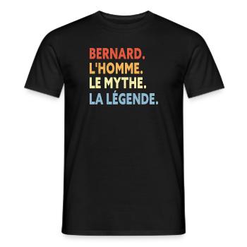 Bernard homme mythe légende cadeau humour prénom - T-shirt homme - noir - Devant - AI Model Male 178 light (178cm)