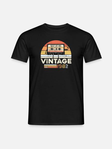 Vintage 1982 40ème Anniversaire Cadeau Quarante Ans - T-shirt homme - noir