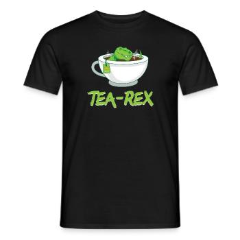 Tea-Rex (T-Rex) Tyrannosaurus Rex - Men's T-Shirt - black - Front - AI Model Male 178 light (178cm)