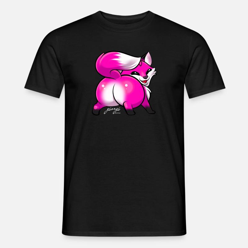 Twerk Fox Pink light - Männer T-Shirt - Schwarz