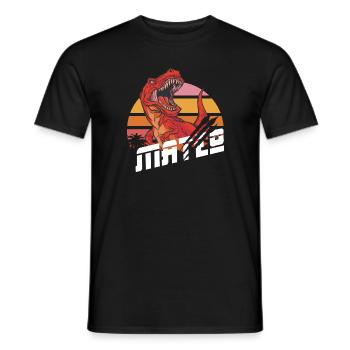 MATEO - Schöner Jungen Name mit T-REX Dino - Männer T-Shirt - Schwarz - Vorne - AI Model Male 178 light (178cm)