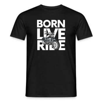Fan de moto Born Live Ride - T-shirt homme - noir - Devant - AI Model Male 178 light (178cm)
