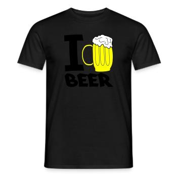i love beer - Männer T-Shirt - Schwarz - Vorne - AI Model Male 178 light (178cm)