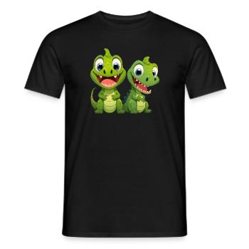 Dinosaur Baby Tyrannosaurus Two Dino T-Rex - Men's T-Shirt - black - Front - AI Model Male 178 light (178cm)