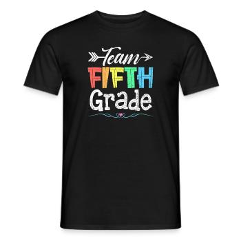 Équipe Élève enseignant de cinquième année Retour à l’école - T-shirt homme - noir - Devant - AI Model Male 178 light (178cm)