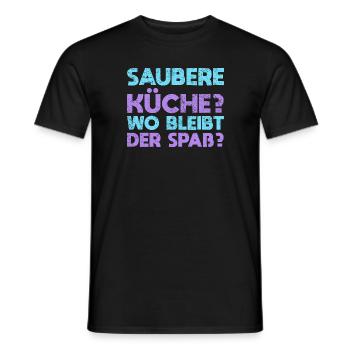 Saubere Küche? Wo Bleibt Der Spaß? - Männer T-Shirt - Schwarz - Vorne - AI Model Male 178 light (178cm)