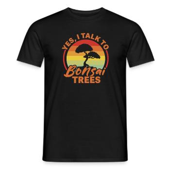 I Talk To Trees - Funny Bonsai Tree Lover - Men's T-Shirt - black - Front - AI Model Male 178 light (178cm)