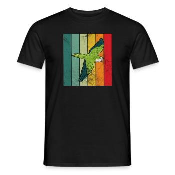 Perroquet Quaker rétro - T-shirt homme - noir - Devant - AI Model Male 178 light (178cm)