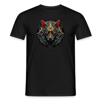 Cadeau Viking Wolf Power Animal Shaman Odin - T-shirt homme - noir - Devant - AI Model Male 178 light (178cm)
