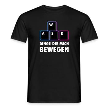 WASD - Dinge die mich bewegen - Gaming PC Keyboard - Männer T-Shirt - Schwarz - Vorne - AI Model Male 178 light (178cm)