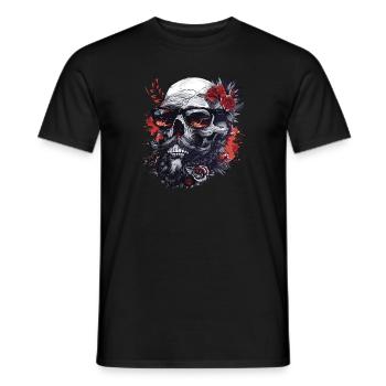 Skull Hipster Me Lunettes de soleil et roses - T-shirt homme - noir - Devant - AI Model Male 178 light (178cm)