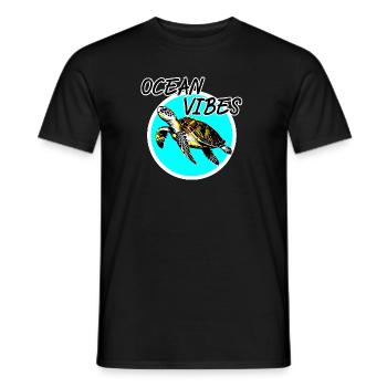 Ocean Vibes, Tendance Tortue 2025 - T-shirt homme - noir - Devant - AI Model Male 178 light (178cm)