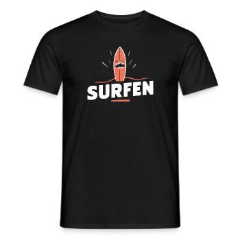 Surf-Spaß Welle Board Meer Lustig Shirt - Männer T-Shirt - Schwarz - Vorne - AI Model Male 178 light (178cm)