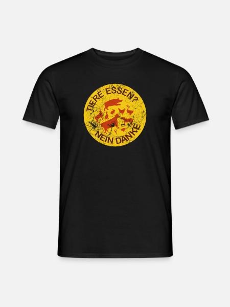 Animals eat? No thanks. - Men's T-Shirt - black