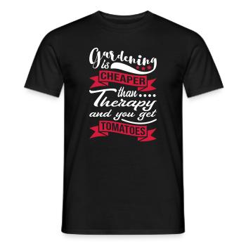 Le jardinage est moins cher que la thérapie - T-shirt homme - noir - Devant - AI Model Male 178 light (178cm)