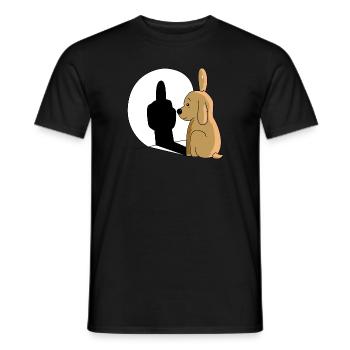 Hund Spiegel Schatten Mittelfinger Geschenk lustig - Männer T-Shirt - Schwarz - Vorne - AI Model Male 178 light (178cm)
