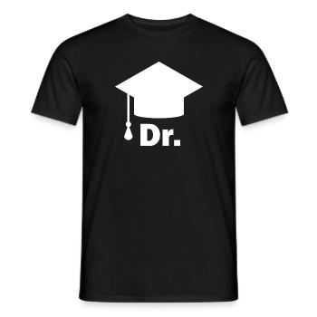 Doktor Dr. und Doktorhut - Männer T-Shirt - Schwarz - Vorne - AI Model Male 178 light (178cm)