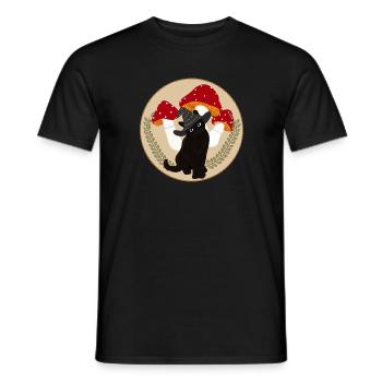 Witch kitten - Men's T-Shirt - black - Front - AI Model Male 178 light (178cm)