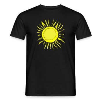Sun Summer Watercolor Nature Beach Sky 11a - Men's T-Shirt - black - Front - AI Model Male 178 light (178cm)