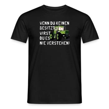 Unimog - Oldtimer - Offroad - 4x4 - MB Trac - Männer T-Shirt - Schwarz - Vorne - AI Model Male 178 light (178cm)