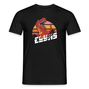 ELYAS - Beau prénom de garçon avec T-REX Dino - T-shirt homme - noir - Devant - AI Model Male 178 light (178cm)