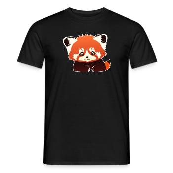 Red Panda (Catbear) - Men's T-Shirt - black - Front - AI Model Male 178 light (178cm)