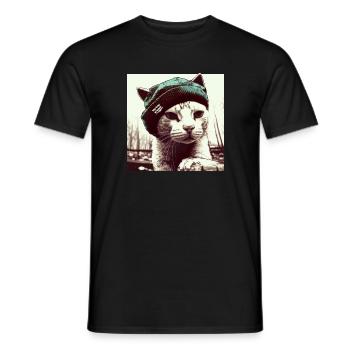 Purr Hip Hop 02 I Cool Cat Rap Man Cadeau - T-shirt homme - noir - Devant - AI Model Male 178 light (178cm)
