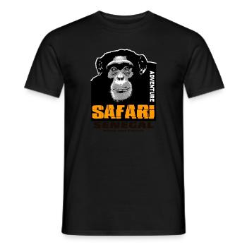 Sénégal - Chimpanzés - T-shirt homme - noir - Devant - AI Model Male 178 light (178cm)