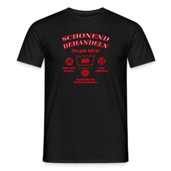 60 Jahre, Schonend Behandeln - Männer T-Shirt - Schwarz - Vorne - AI Model Male 178 light (178cm)