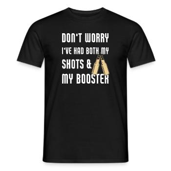 Ne vous inquiétez pas, j’ai eu mes deux injections et mon rappel - T-shirt homme - noir - Devant - AI Model Male 178 light (178cm)