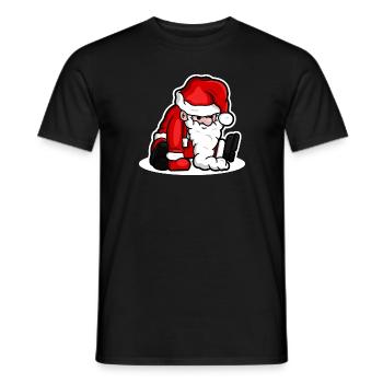 Marionnette du Père Noël assis - Blanc - T-shirt homme - noir - Devant - AI Model Male 178 light (178cm)