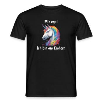Mir egal ich bin ein Einhorn - Männer T-Shirt - Schwarz - Vorne - AI Model Male 178 light (178cm)