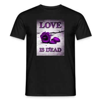 Love is Dead Rose Lila - Emo Goth Anti Valentinstag - Männer T-Shirt - Schwarz - Vorne - AI Model Male 178 light (178cm)