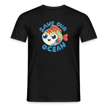 Sauvons notre océan - T-shirt homme - noir - Devant - AI Model Male 178 light (178cm)