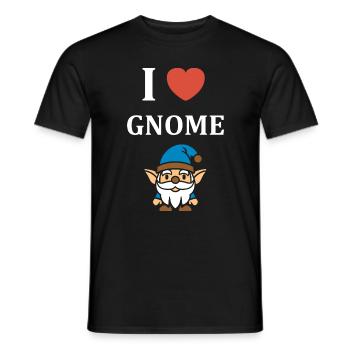 I love gnome - Men's T-Shirt - black - Front - AI Model Male 178 light (178cm)
