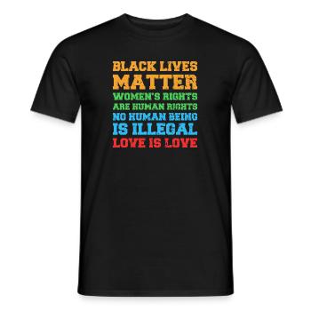 Droits de l’homme Égalité des droits - T-shirt homme - noir - Devant - AI Model Male 178 light (178cm)