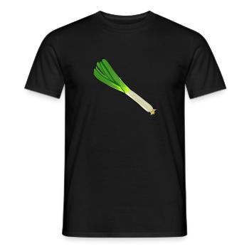 Broad-leaved leek leek leek onion vegetable garden - Men's T-Shirt - black - Front - AI Model Male 178 light (178cm)