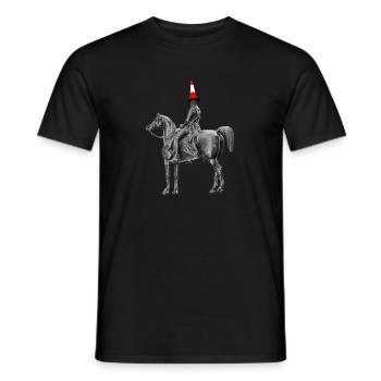 La statue du cheval et du cône de circulation de Glasgow - T-shirt homme - noir - Devant - AI Model Male 178 light (178cm)