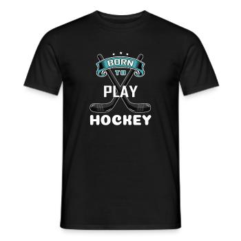 Né pour jouer au hockey Amant de sport - T-shirt homme - noir - Devant - AI Model Male 178 light (178cm)