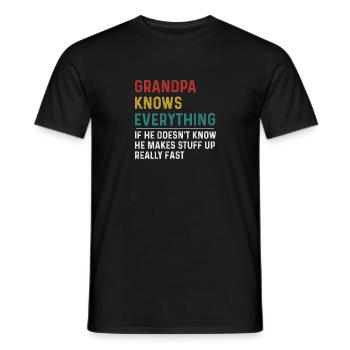 Opa weiß alles T-Shirt, lustiger Opa Gi - Männer T-Shirt - Schwarz - Vorne - AI Model Male 178 light (178cm)