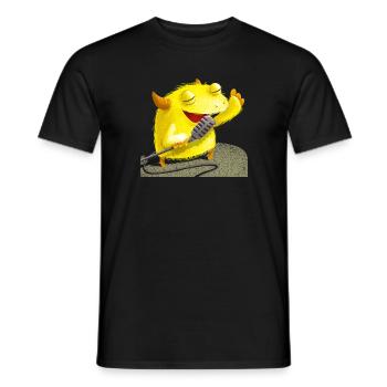 Cool and funny Singer Monster MathBatt - Men's T-Shirt - black - Front - AI Model Male 178 light (178cm)