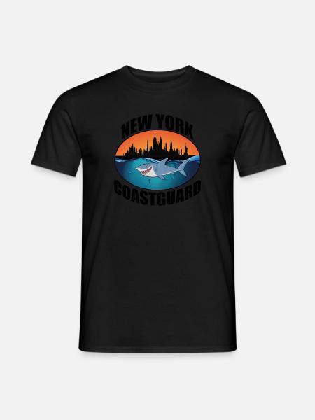 New York Coastguard Shark Design - Men's T-Shirt - black