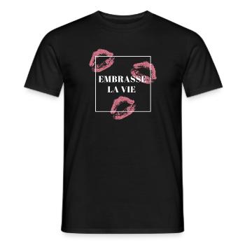 Embrace life - Men's T-Shirt - black - Front - AI Model Male 178 light (178cm)
