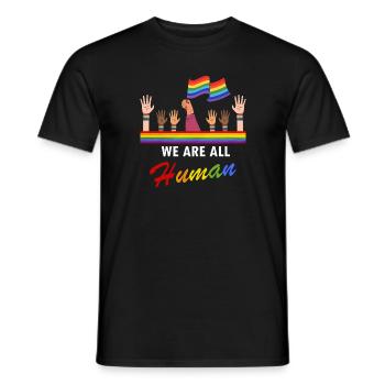 Nous sommes tous des conceptions de drapeaux de fierté impressionnantes pour l’homme - T-shirt homme - noir - Devant - AI Model Male 178 light (178cm)