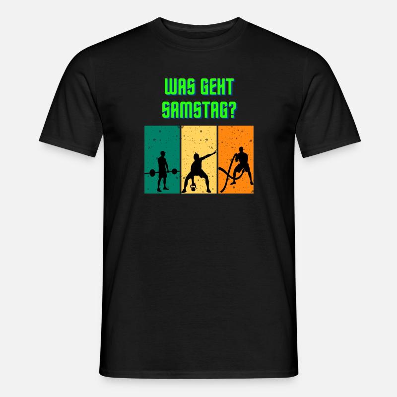 was geht samstag? - Männer T-Shirt - Schwarz