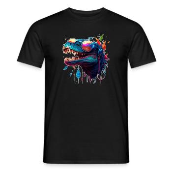 Dragon crocodile à la fête et à la célébration en couleur colorée - T-shirt homme - noir - Devant - AI Model Male 178 light (178cm)