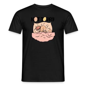 Joyeuses Pâques - pas aujourd’hui. Lazy Bunny faisant la sieste avec - T-shirt homme - noir - Devant - AI Model Male 178 light (178cm)